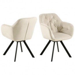 GigaLiving-Eetkamerstoel-Zand-Stof-Zithoogte475cm-Lida
