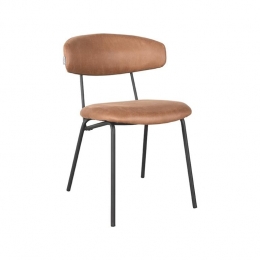 LABEL51EetkamerstoelZack-Cognac-Microfiber