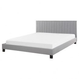 Beliani-POITIERS-Tweepersoonsbed-Lichtgrijs-160x200cm-Polyester