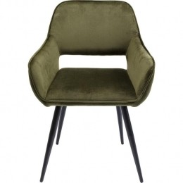 StoelmetarmleuningenSanFranciscofluweeldonkergroenKareDesign