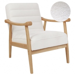 Beliani-LEKNES-Fauteuil-Gebrokenwit-Boucl
