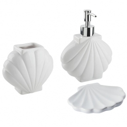 Beliani-SHELL-Badkamerset-Wit-Dolomiet