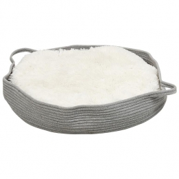 Beliani-DALAMAN-Dierenbed-Grijs-70cm-Katoen
