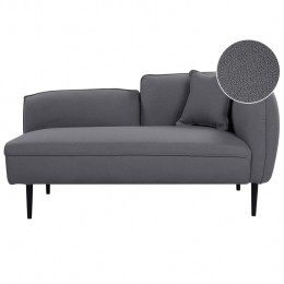 Beliani-CHEVANNES-Chaiselongue-Donkergrijs-Boucl