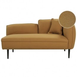 Beliani-CHEVANNES-Chaiselongue-Mosterdgeel-Boucl