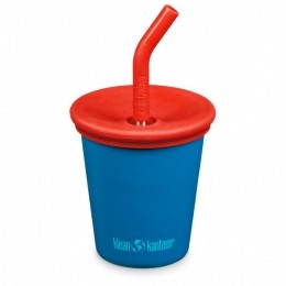 KleanKanteen-KidsKanteenSteelCupStrawLid-Bekermaat296mlblauw