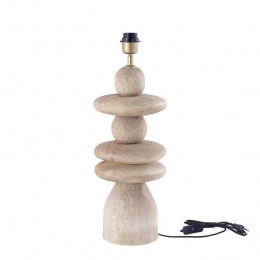 PTMDCallainNaturalmangowoodtablelampbaseround
