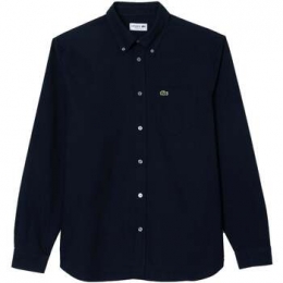 OverhemdLangeMouwLacosteRegularFitOxfordShirtNavyBlue