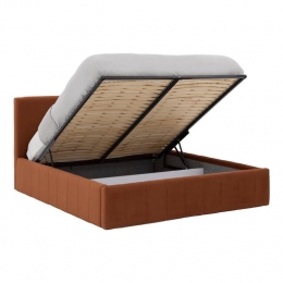 GoossensBedframeCarte-160x200-Veloursterracotta9-Fluweel