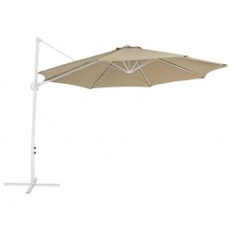 Beliani-SAVONAII-Zweefparasol-TaupeWit-Polyester
