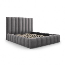 MiloCasaBedframeGinametOpbergruimte-180x200cm-Fluweel-Grijs
