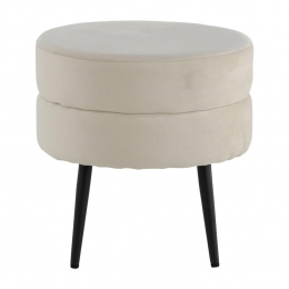 VentureHomePoefPot40x40x40cmfluweelzwartenlichtbeige