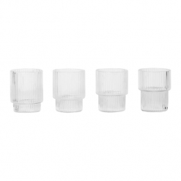 FermLIVINGRippleDrinkglazenSetvan4Klein-Clear