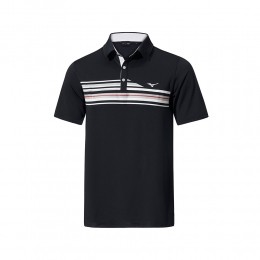 MizunoQDEliteStripePoloZwartHerenMaatS