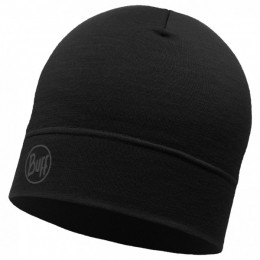 Buff-LightweightMerinoWoolHat-MutsmaatOneSizezwart