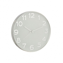 J-LineklokArabischeCijfers-kunststof-zilver-40cm
