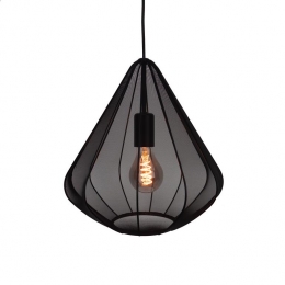 EGLODolwenHanglamp-E27-335cm-Zwart-Textiel