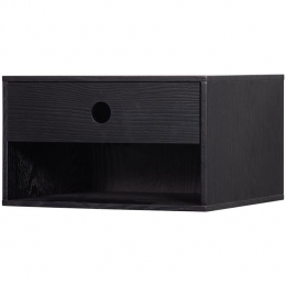 WOOODNancyHangendNachtkastje-MDF-Zwart-20x34x30