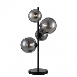 FreelightTafellampCalcio4lichtsH60cmexcl4xG9LEDrookglaszwart