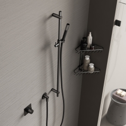 HotbathCobberGlijstang90cmmethanddoucheZwartChroomM307