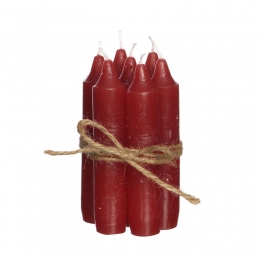 Dinerkaarsenset7stuksH11cmrood-Hortus