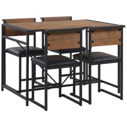 Beliani-BURTON-Eetkamerset-Donkerehoutkleur-MDF