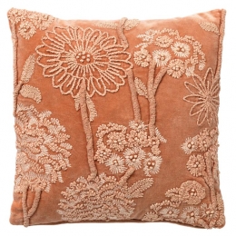 MARLENESierkussen45x45cmMutedClayRozeBloemenprintHo