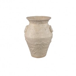 PTMDLeandraBeigeRoundCeramicJarRoughStructureM