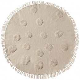 Beliani-WAHAR-Laagpoligvloerkleed-Beige-140cm-Katoen