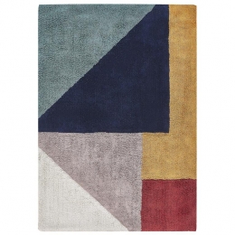 Beliani-JALGAON-Laagpoligvloerkleed-Donkerblauw-160x230cm-Katoen