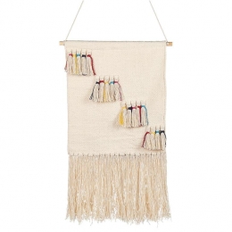 Beliani-BUREWALA-Wanddecoratie-Lichtbeige-Katoen