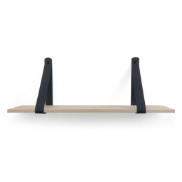 WoodbrothersEiken18mmwandplankrecht110x30cmlerenriemzwart