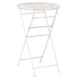 Beliani-TRIESTE-Tuinbartafel-Lichtbeige-60x60cm-IJzer