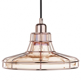 Beliani-TORRE-Hanglamp-Koper-Glas