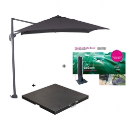 GardenImpressionsHawaiparasolS250x250zwart80kgvoetenhoes