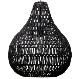 Beliani-MOLOPO-Hanglamp-Zwart-Papiertouw