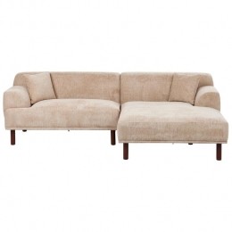 Beliani-HOLT-Hoekbank-Beige-Linkszijdig-Polyester