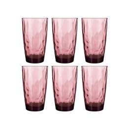 BormioliRoccoLongdrinkglazenDiamond-Paars-470ml-6stuks
