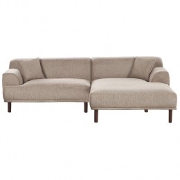 Beliani-HOLT-Hoekbank-Taupe-Linkszijdig-Polyester