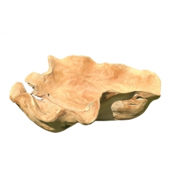 PTMDLozaNaturalTeakwoodOrganicShapedBowl