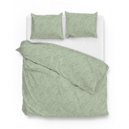 ZoHomeDekbedovertreksetKatoenSatijnFioridi-foamgreen