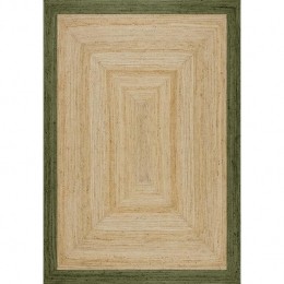 MrcarpetJutevloerkleedRechthoeknaturelGroen140x200cm