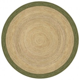 MrcarpetRondjutevloerkleednaturelGroenmetrand120cm