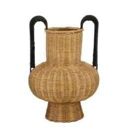 MicaDecorationsLoulouDecoratieVaas-H42x40cm-Rotan-Bruin