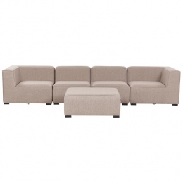 Beliani-AREZZO-Bankenset-Beige-Polyester