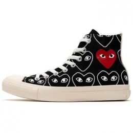 SneakersCommeDesGarconsConverseBlackHeartPrint