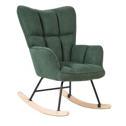 Beliani-OULU-Schommelstoel-Smaragdgroen-Polyester