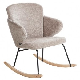 Beliani-VIKEN-Schommelstoel-Taupe-Polyester