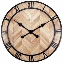 NeXtime-NeXtime-Wandklok-58cm-HoutMetaal-Lichtbruin-aposRoman