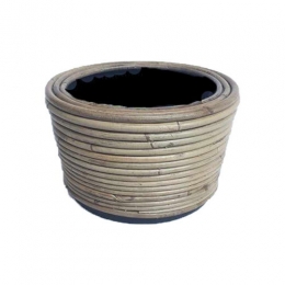 DrypotRoundStripeGrey-diameter19x12cm-Vanderleeden